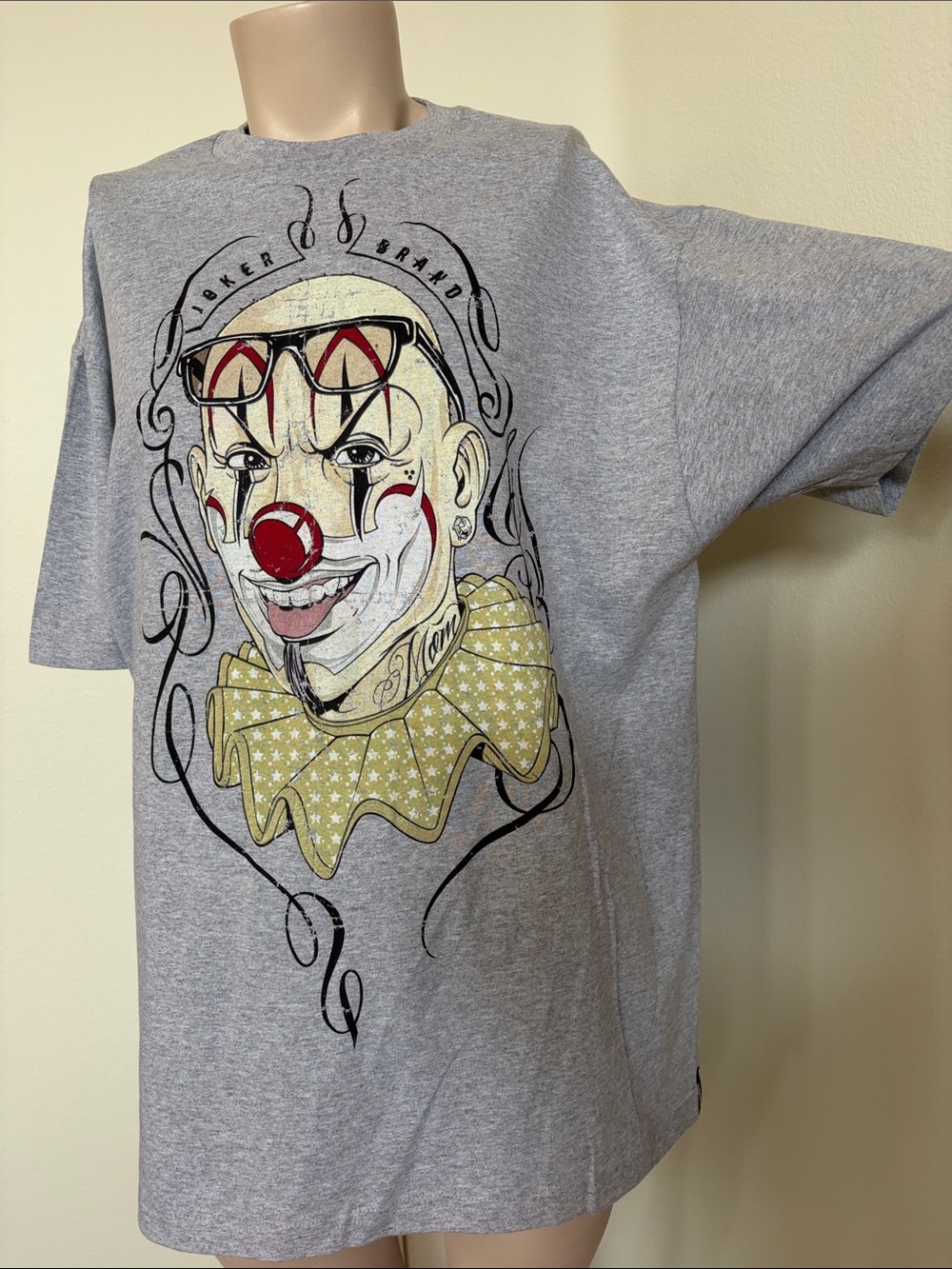 JOKER |Gray Graphic Clown Short Sleeve Tee 2X